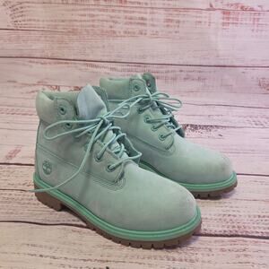 Timberland 50th Anniversary Kids Mint Green Waterproof Boots Size 1